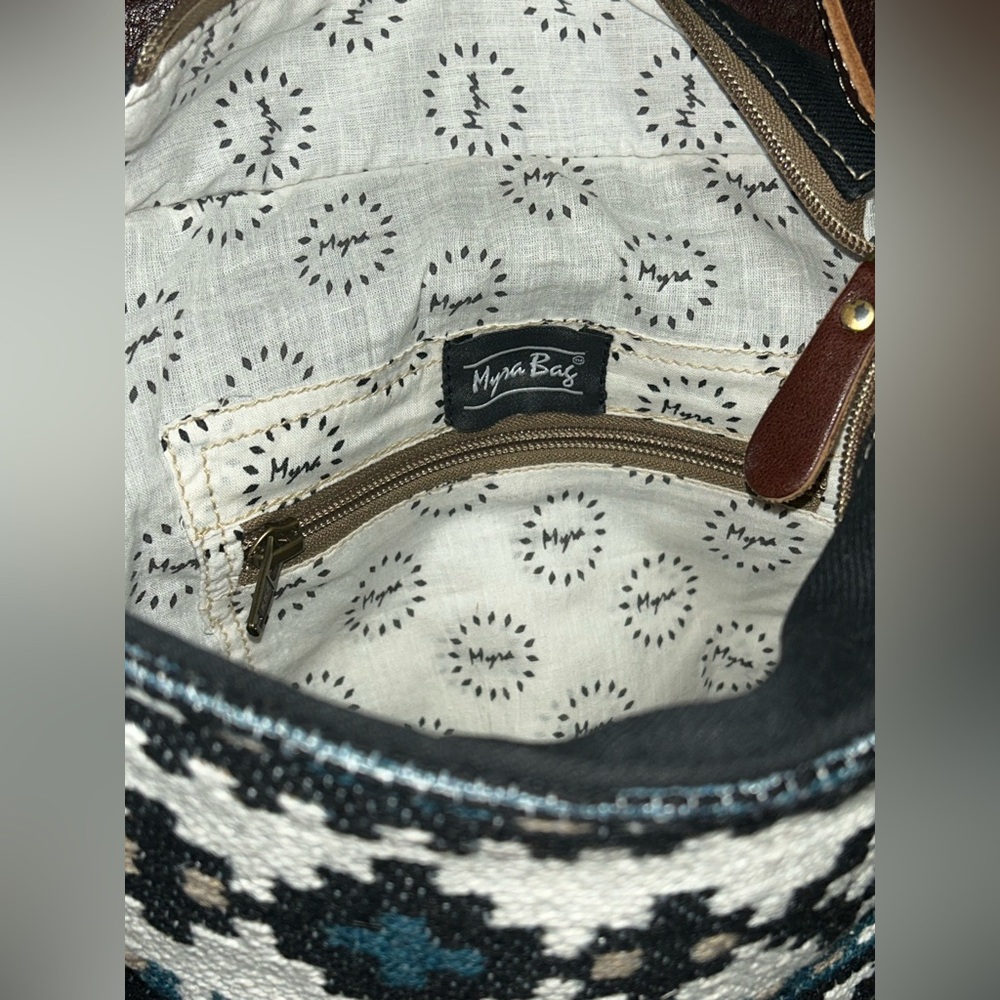 Myra Bag Brown and Black Shoulder Bag - Picture 12 of 14